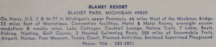 Blaney Park Resort - POSTCARDS AND MEMENTOS